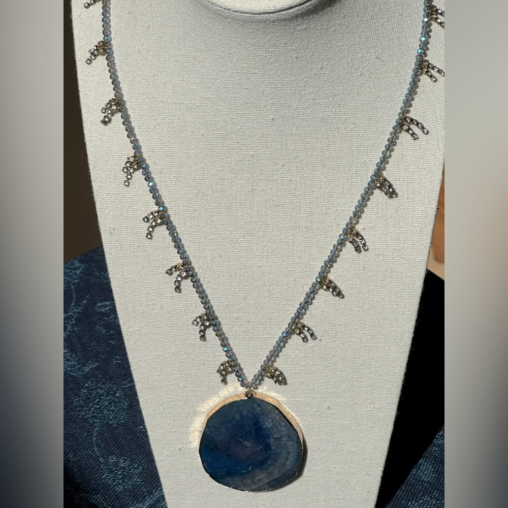 Serafina Blue Stone Pendant Necklace - NWT